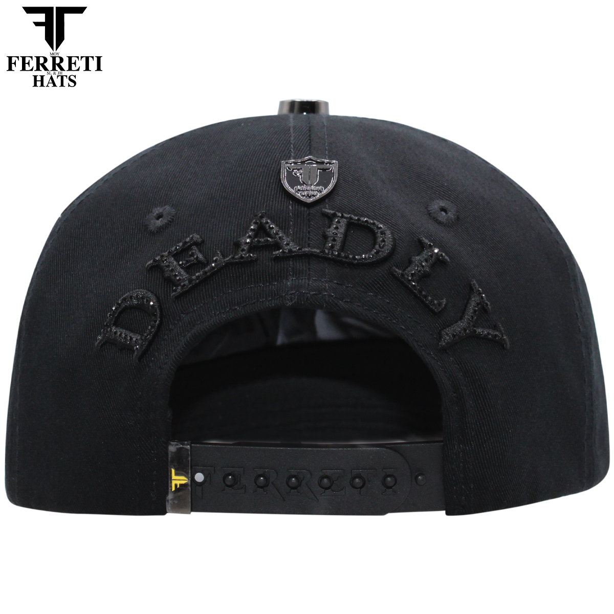 FERRETI HATS PREMIUM FT196 Black Deadly Baseball Cap for Men