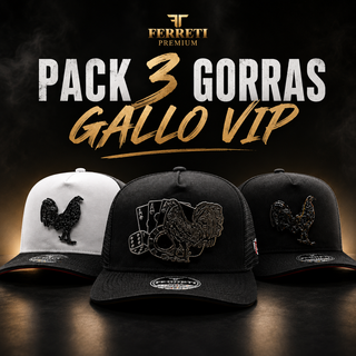 Pack 3 Gorras - Gallo VIP  - FERRETI HATS PREMIUM