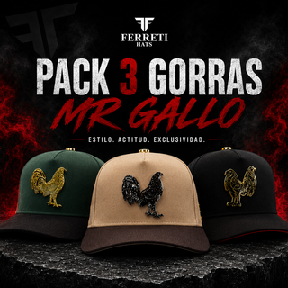 Pack 3 Gorras - Mr. Gallo - FERRETI HATS PREMIUM