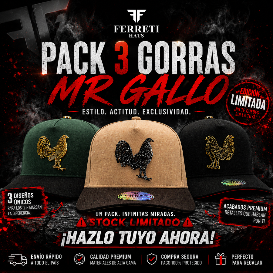 Pack 3 Gorras - Mr. Gallo - FERRETI HATS PREMIUM