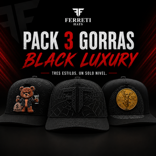 Pack 3 Gorras - Black Luxury - FERRETI HATS PREMIUM