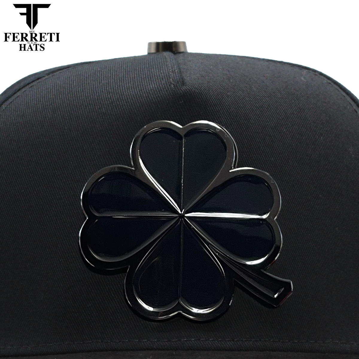 FERRETI HATS PREMIUM FT116BB The Lucky Black on Black Baseball Cap For Men