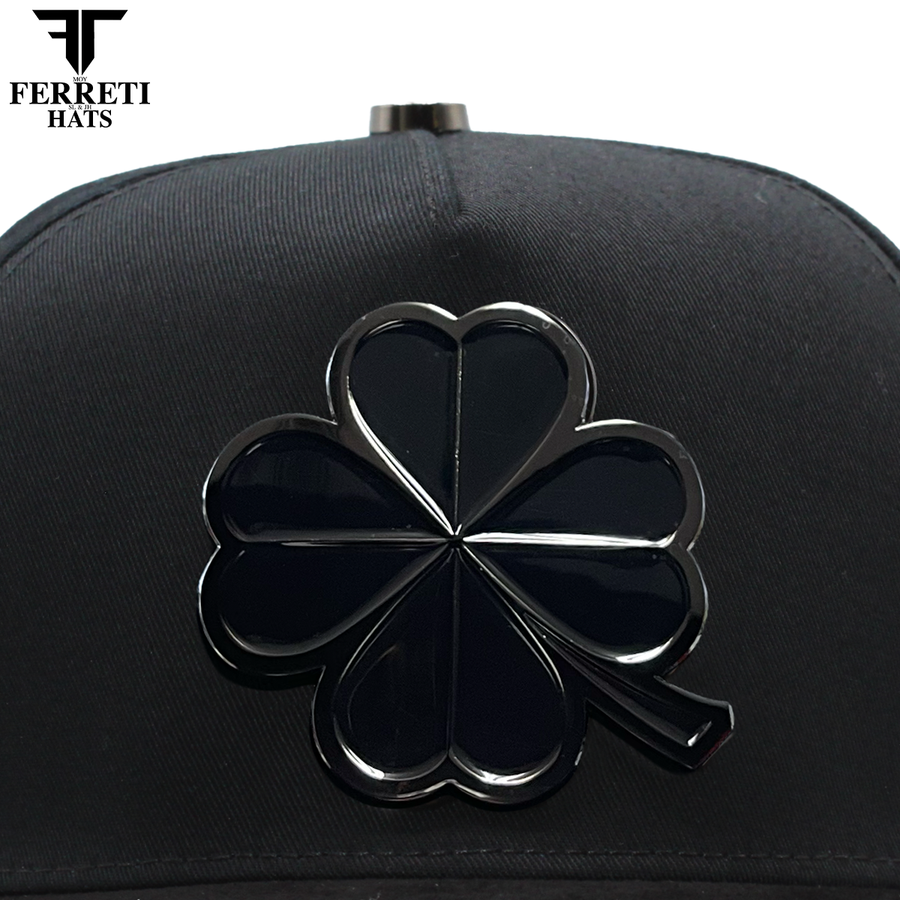 FERRETI HATS PREMIUM FT116BB The Lucky Black on Black Baseball Cap For Men