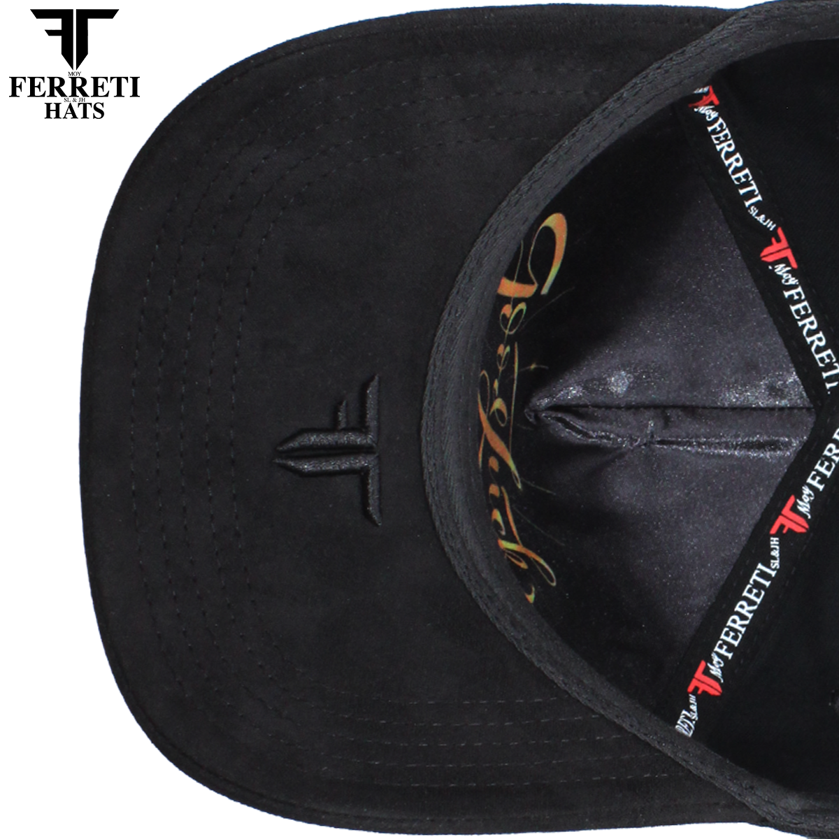 FERRETI HATS PREMIUM FT116BB The Lucky Black on Black Baseball Cap For Men