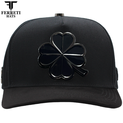 FERRETI HATS PREMIUM FT116BB The Lucky Black on Black Baseball Cap For Men