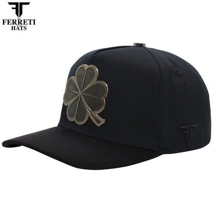 FERRETI HATS PREMIUM FT116BB The Lucky Black on Black Baseball Cap For Men