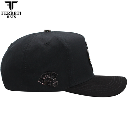 FERRETI HATS PREMIUM FT116BB The Lucky Black on Black Baseball Cap For Men
