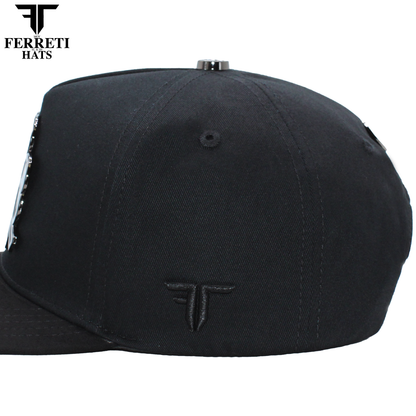 FERRETI HATS PREMIUM FT116BB The Lucky Black on Black Baseball Cap For Men