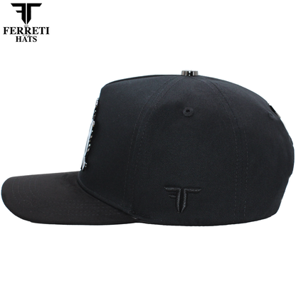 FERRETI HATS PREMIUM FT116BB The Lucky Black on Black Baseball Cap For Men
