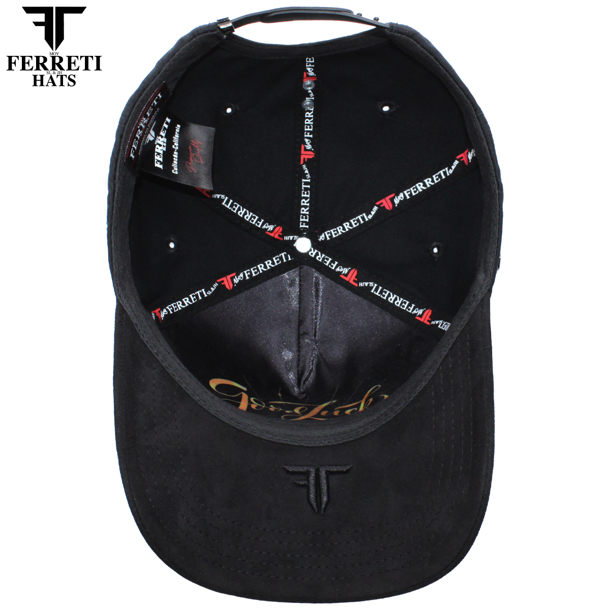 FERRETI HATS PREMIUM FT116BB The Lucky Black on Black Baseball Cap For Men