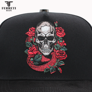 FERRETI HATS PREMIUM FT142 Skull Rose