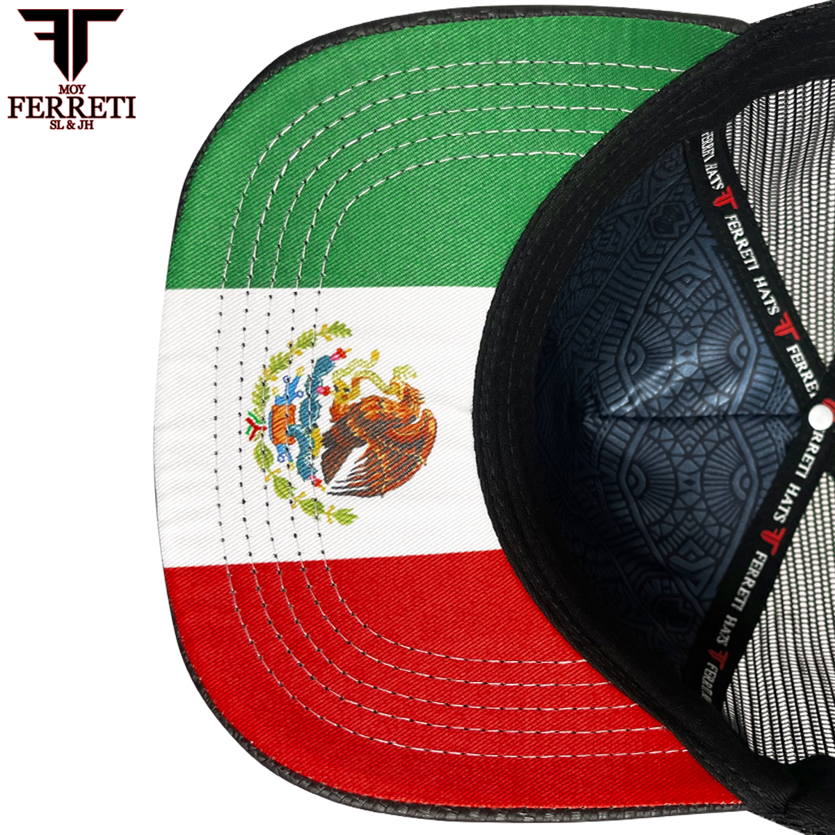 FERRETI HATS PREMIUM FT145M Mexico Shield Baseball Cap For Men