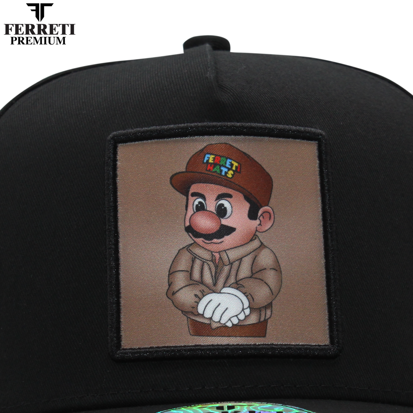 FERRETI HATS PREMIUM FT15 Black Baseball Cap For Men