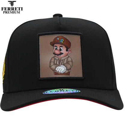 FERRETI HATS PREMIUM FT15 Black Baseball Cap For Men