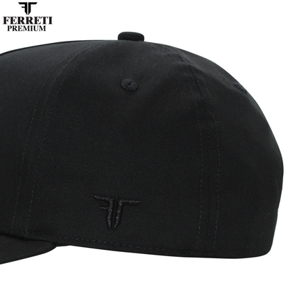 FERRETI HATS PREMIUM FT15 Black Baseball Cap For Men