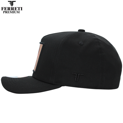 FERRETI HATS PREMIUM FT15 Black Baseball Cap For Men
