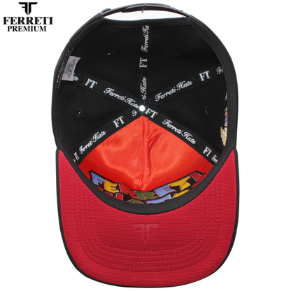 FERRETI HATS PREMIUM FT15 Black Baseball Cap For Men
