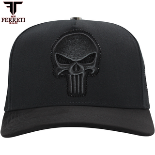 FERRETI HATS PREMIUM FT170 Dark Skull Baseball Cap For Men
