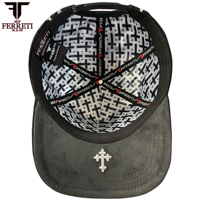 FERRETI HATS PREMIUM FT173 White Cross Baseball Cap For Men