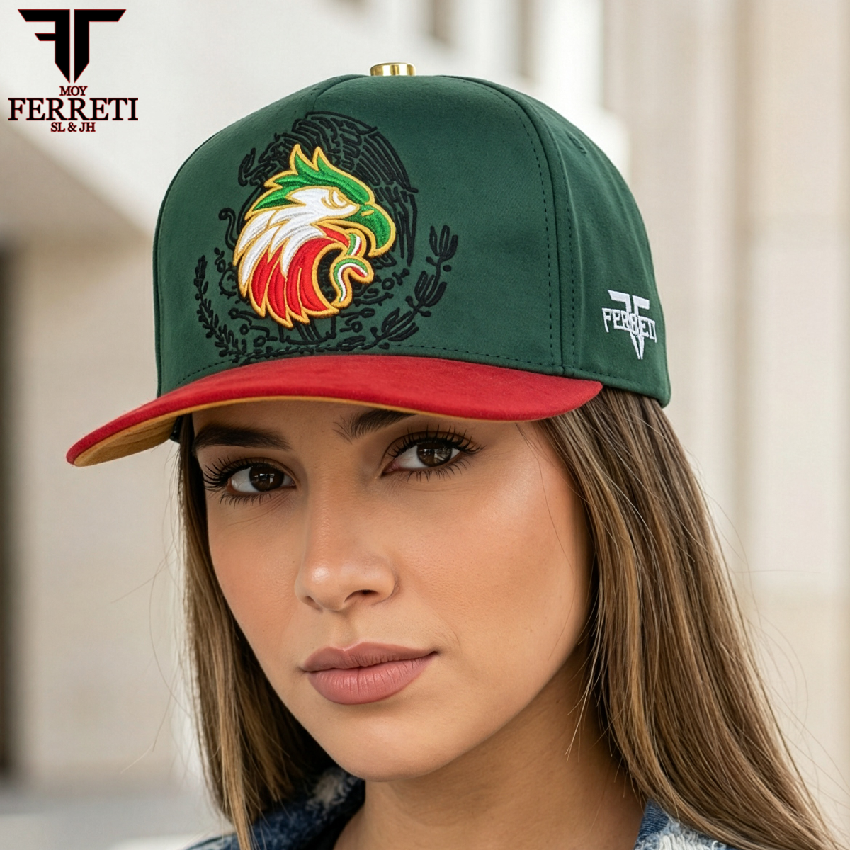 FERRETI HATS PREMIUM FT176 Mexico Green Baseball Cap For Men