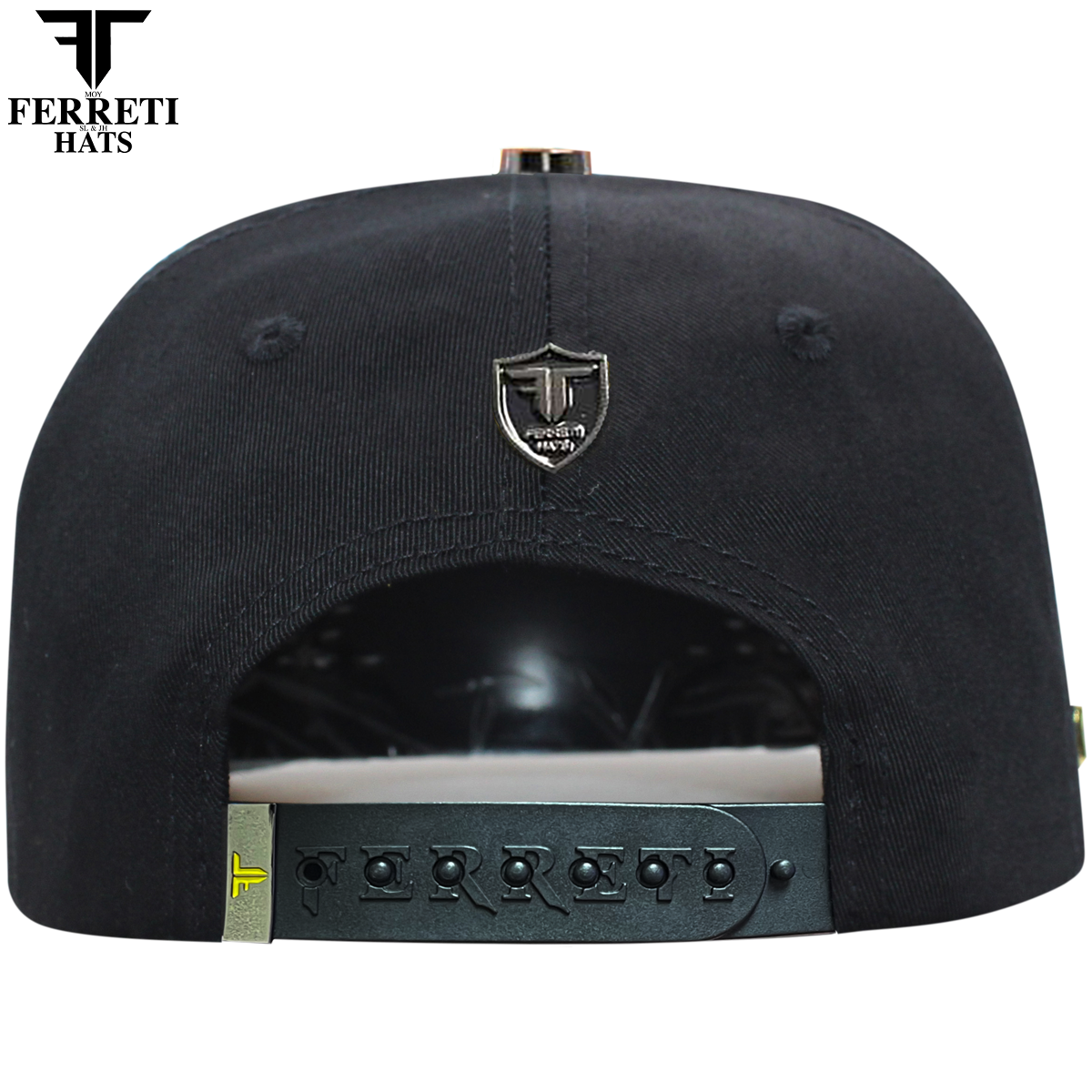 FERRETI HATS PREMIUM FT177 Black Fleur Baseball Cap For Men