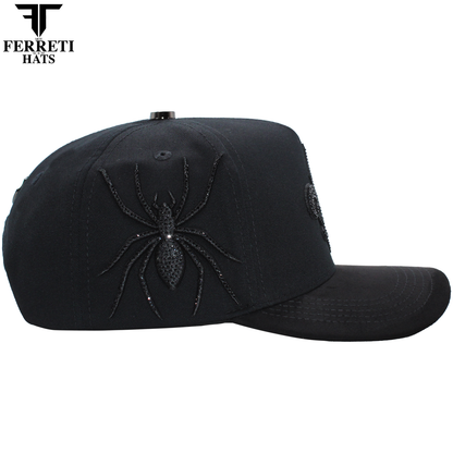 FERRETI HATS PREMIUM FT177 Black Fleur Baseball Cap For Men