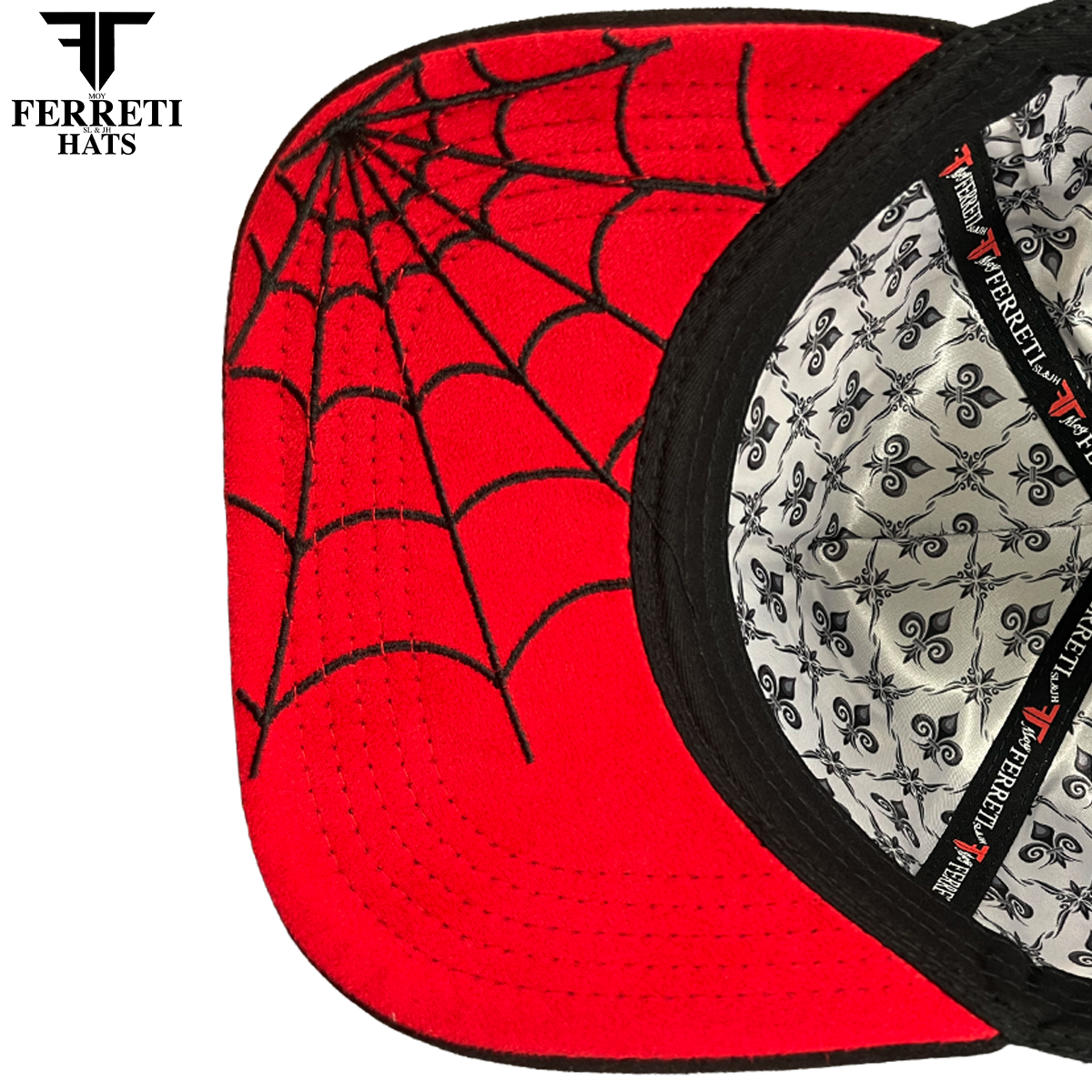 FERRETI HATS PREMIUM FT178 Spider Black Baseball Cap For Men