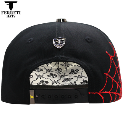 FERRETI HATS PREMIUM FT178 Spider Black Baseball Cap For Men
