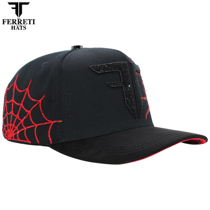 FERRETI HATS PREMIUM FT178 Spider Black Baseball Cap For Men