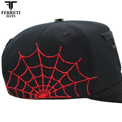 FERRETI HATS PREMIUM FT178 Spider Black Baseball Cap For Men