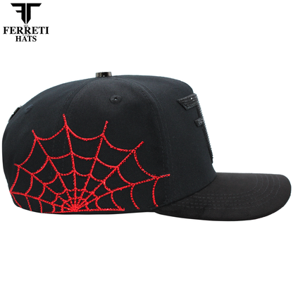 FERRETI HATS PREMIUM FT178 Spider Black Baseball Cap For Men