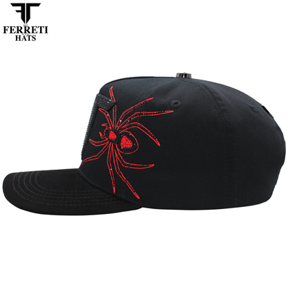 FERRETI HATS PREMIUM FT178 Spider Black Baseball Cap For Men