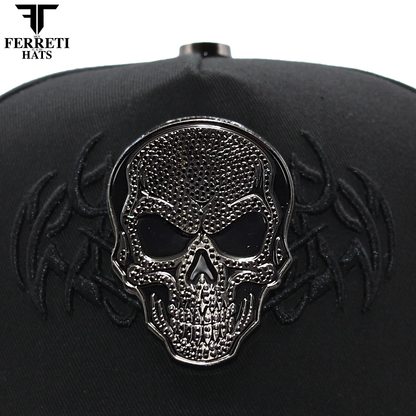 FERRETI HATS PREMIUM FT186 Diamond Skull Baseball Cap For Men
