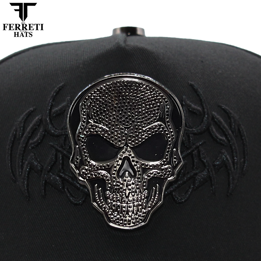 FERRETI HATS PREMIUM FT186 Diamond Skull Baseball Cap For Men