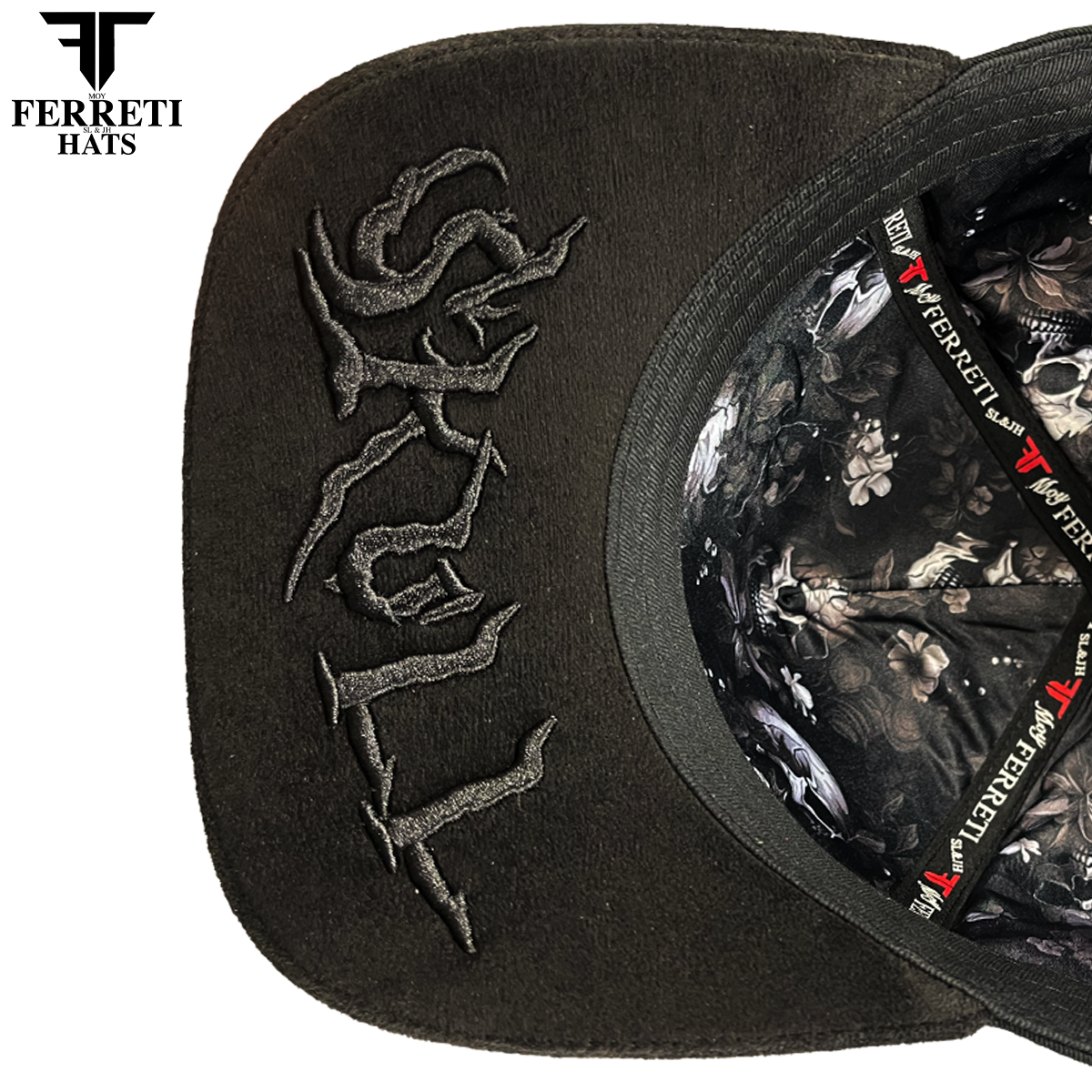 FERRETI HATS PREMIUM FT186 Diamond Skull Baseball Cap For Men