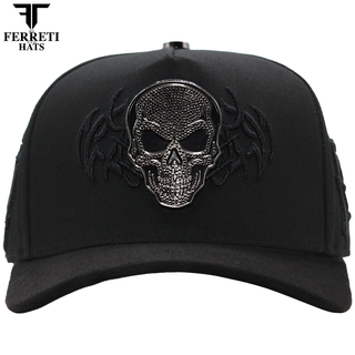 FERRETI HATS PREMIUM FT186 Diamond Skull Baseball Cap For Men