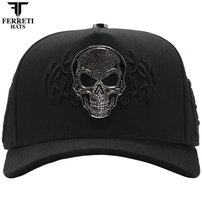 FERRETI HATS PREMIUM FT186 Diamond Skull Baseball Cap For Men