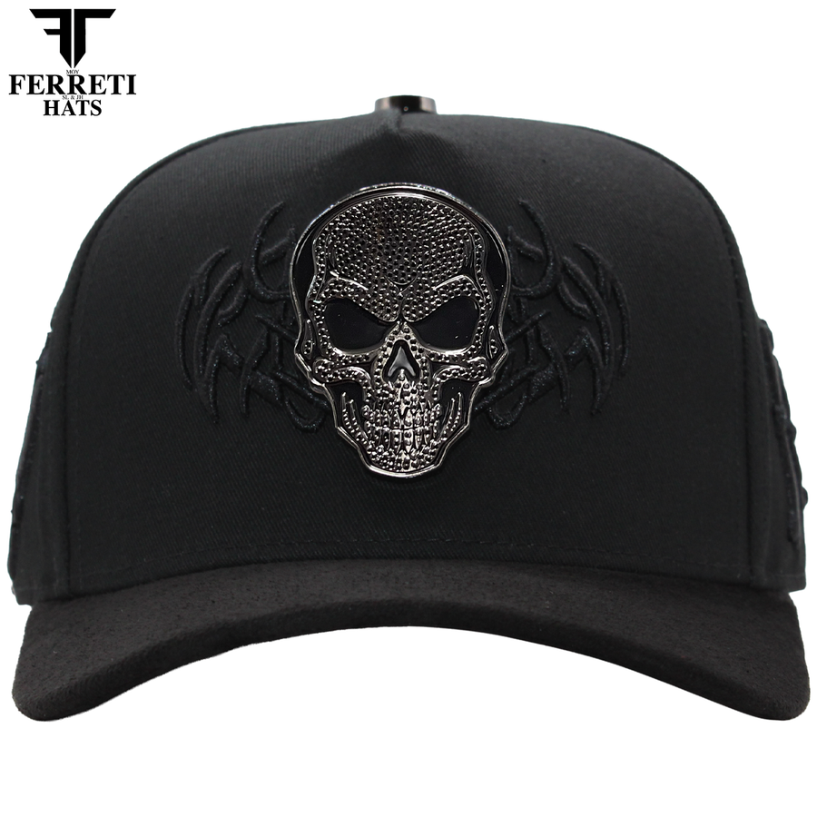 FERRETI HATS PREMIUM FT186 Diamond Skull Baseball Cap For Men