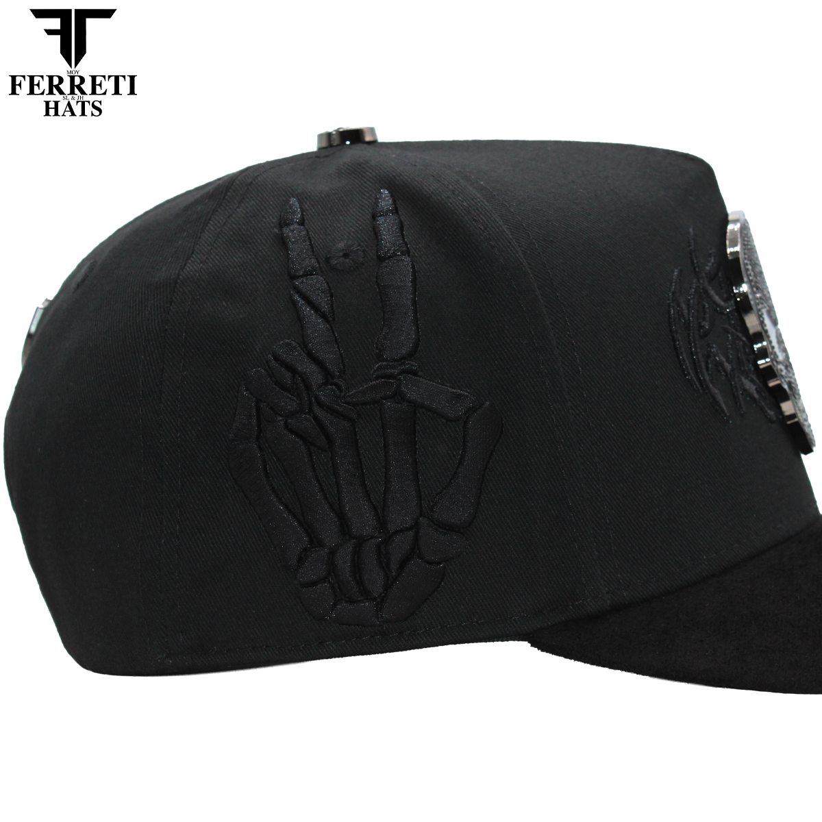 FERRETI HATS PREMIUM FT186 Diamond Skull Baseball Cap For Men
