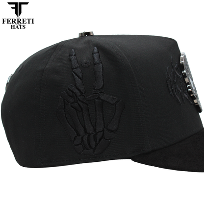 FERRETI HATS PREMIUM FT186 Diamond Skull Baseball Cap For Men