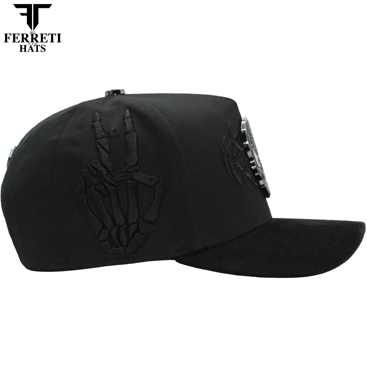 FERRETI HATS PREMIUM FT186 Diamond Skull Baseball Cap For Men