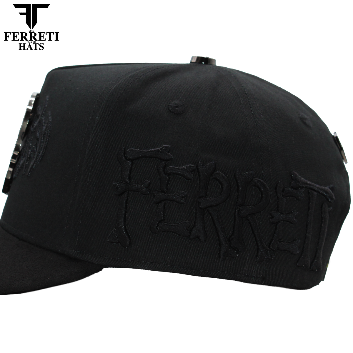 FERRETI HATS PREMIUM FT186 Diamond Skull Baseball Cap For Men
