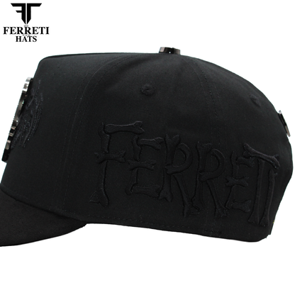 FERRETI HATS PREMIUM FT186 Diamond Skull Baseball Cap For Men