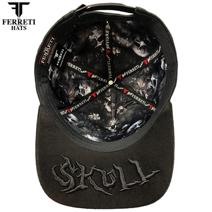 FERRETI HATS PREMIUM FT186 Diamond Skull Baseball Cap For Men
