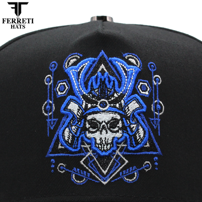 FERRETI HATS PREMIUM FT187 El Samuray Black Baseball Cap For Men