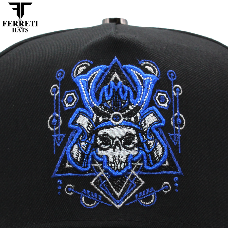 FERRETI HATS PREMIUM FT187 El Samuray Black Baseball Cap For Men