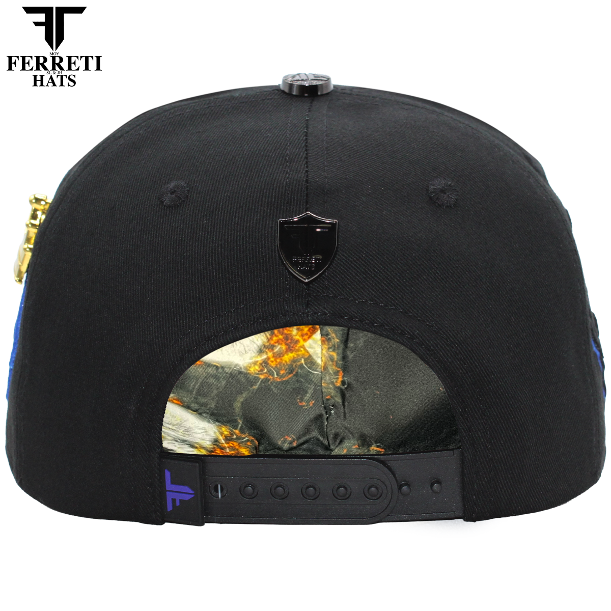 FERRETI HATS PREMIUM FT187 El Samuray Black Baseball Cap For Men
