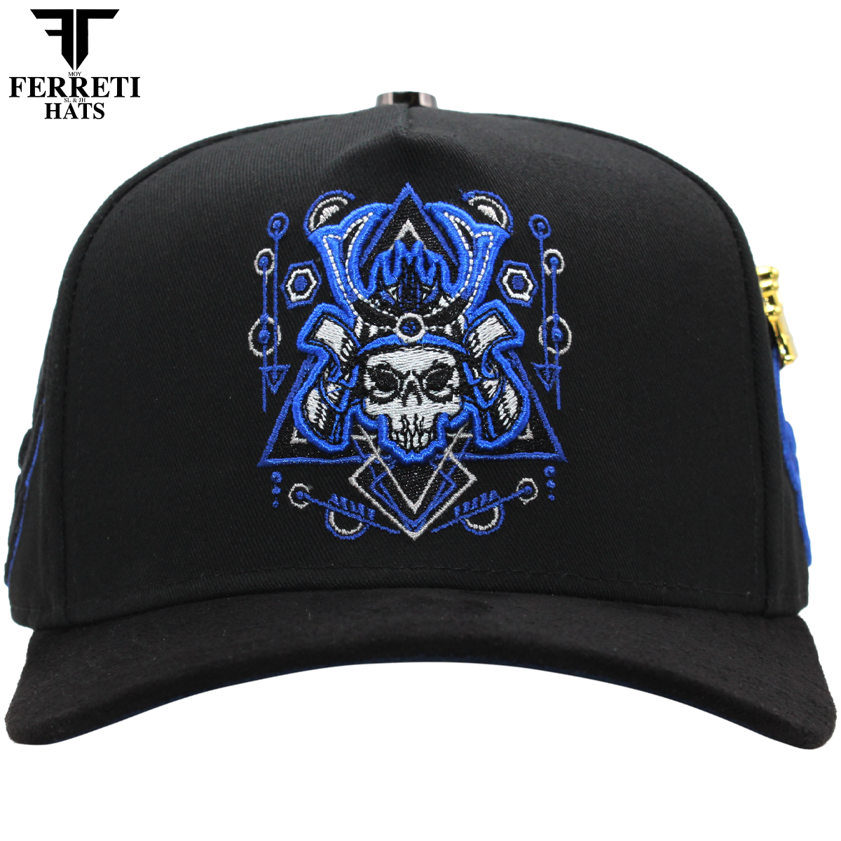 FERRETI HATS PREMIUM FT187 El Samuray Black Baseball Cap For Men