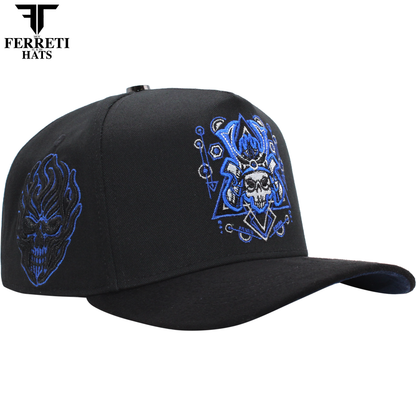 FERRETI HATS PREMIUM FT187 El Samuray Black Baseball Cap For Men