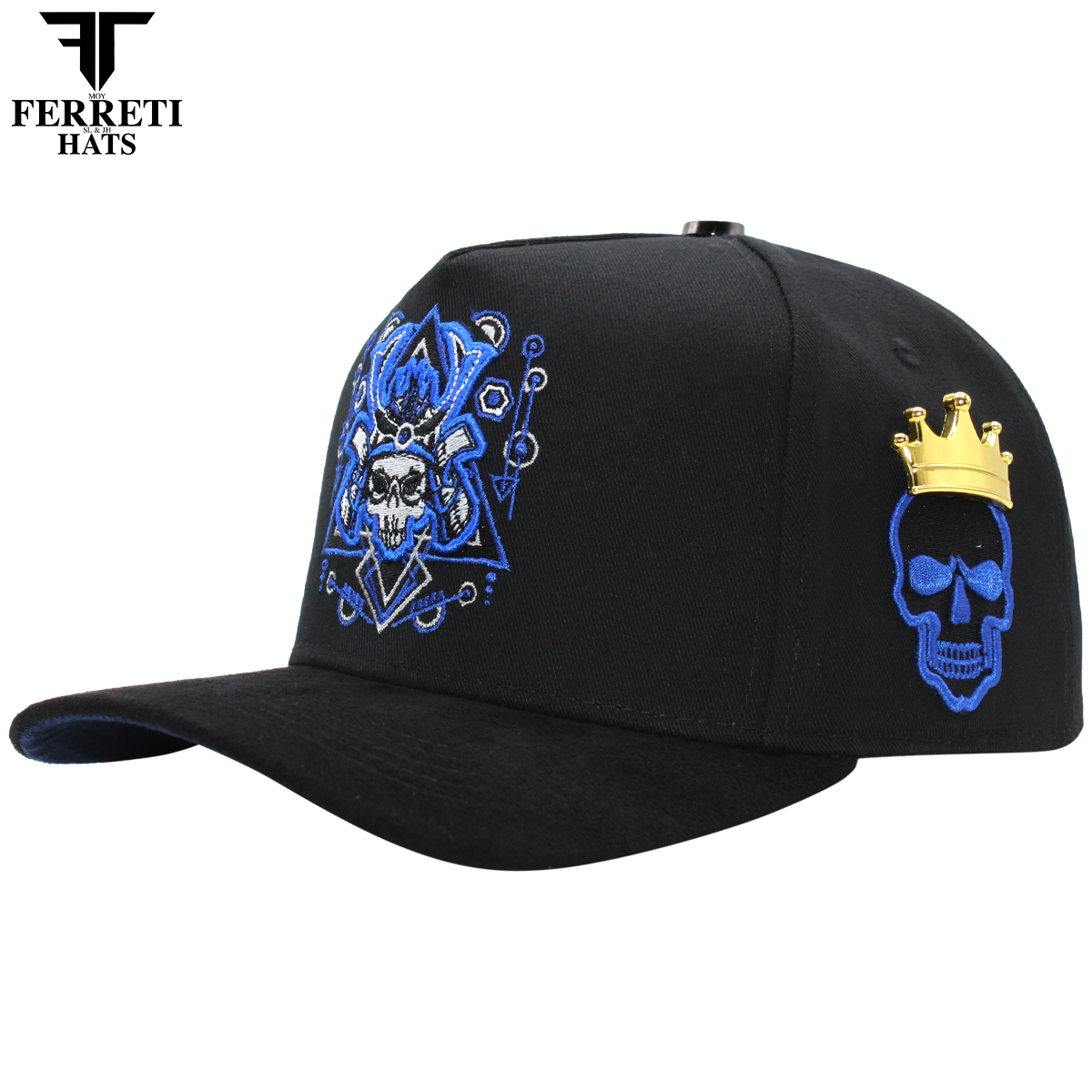 FERRETI HATS PREMIUM FT187 El Samuray Black Baseball Cap For Men
